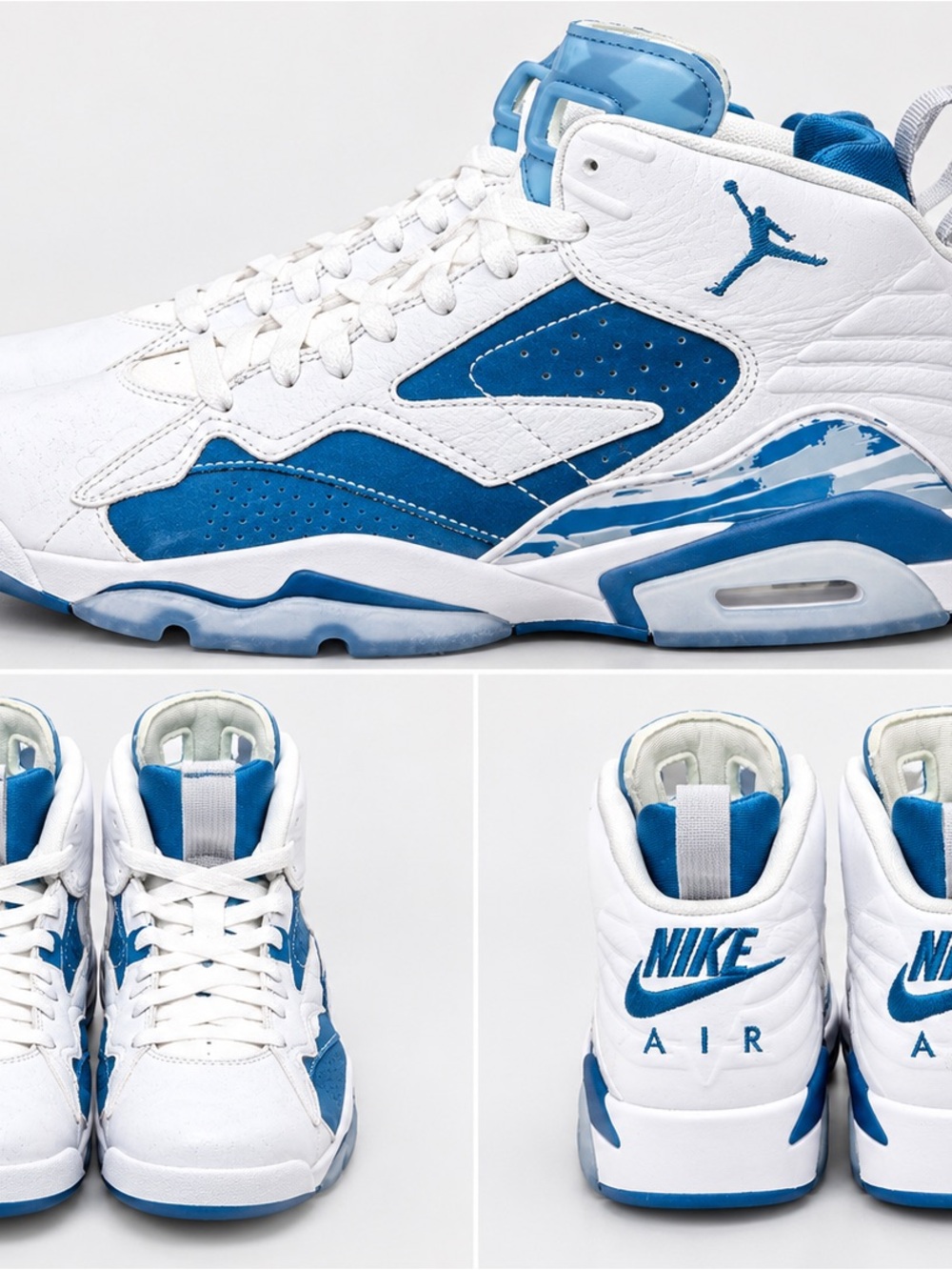 Nike Men’s White & Blue High-Top Sneakers